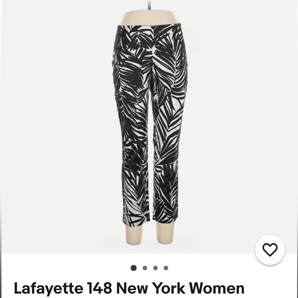 Black and White Leaf Print Pants